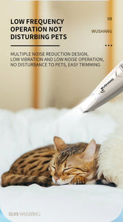 Pet Dog Electric Groomer Trimmer with LED Light Waterproof Pet Foot Hair Trimmer Low Noise Cat Dog Face Foot Ear Hip Paw Shaver
