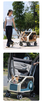 Portable Pet Trolley Case, Fashionable Detachable Dog Trolley Case, Foldable Pet Bag Cat Travel Carrier Bag