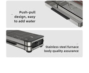 Stylish AMERZIS stainless steel electric grill for indoor and outdoor use, 110-130V American plug with temperature control and removable surface brush, ideal for cooking steaks and vegetables