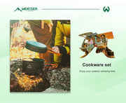 Camping Tableware Outdoor Cookware Set Pots Tourist kettle coffee cup filte Kitchen Equipment Gear Utensils Hiking Picnic Travel