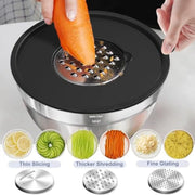 Mixing Bowls with Airtight Lids Set, 8PCS Stainless Steel Nesting Bowls Set, 3 Grater Attachments and Non-Slip Bottoms, Size 5,