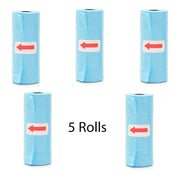Disposable Pet Poop Bags Dog Poop Bag Bone Dispenser with Leash Clip Puppy Dog Products Supplies 5Roll(75Pcs) Bags