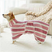 High Quality Water Absorption Dog Bathrobe Quick Drying Microfiber Bath Towels Thickened Stripe Pet Drying Coat Corgi