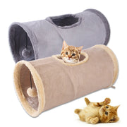 Foldable plush cat toy tunnel, playful cat tent, suitable for dogs and cats to play with