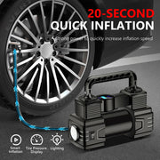 12V 150PSI Mini Air Compressor Dual Cylinder Heavy Duty Tire Inflator with LED Light Car Electric Air Pump Auto Inflatable Pump
