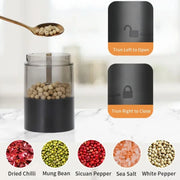 USB Electric Automatic Mill Pepper And Salt Grinder With LED Light Adjustable Coarseness Partner Grinders Kitchen Cooking Tool