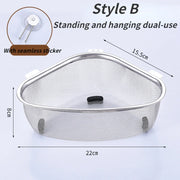Kitchen Sink Drain Basket Stainless Steel Triangle Food Vegetables Peel Egg Filter Storage Organizer Kitchen Shelf Rack Drainier