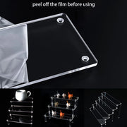 1-5 Tier Acrylic Display Risers Clear Shelf Doll Clay Figurine Display Stand for Desserts Perfume Organizer Showcase W-10