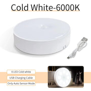 Motion Sensor Light USB Rechargeable Night Light LED Lamp for Kitchen Bedroom Stairs Hallway Cabinet Closet Wardrobe Nightlight