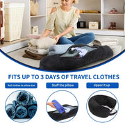 Fillable Travel Pillowcase Organizer Bag Carryable Travel Bag Airplane Cushion Travel Neck Pillow Self-filling Travel