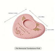 G22 Handmade Pet Memorial Tombstone with Photo Frame Heart Paw Print Portable Grave Marker for Dog Cat Outdoor memorials Gift