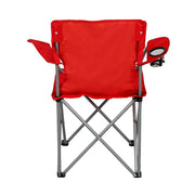Foldable Camping Chair Quad with Cup Holder Portable Outdoor Picnic Beach Fishing Seat Bright Red