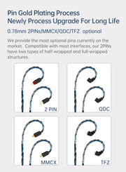 KBEAR ST16 Crystal 16 Cores Upgrade Cable 5N Single Copper Silver-plated 2PIN/MMCX/QDC Earbuds Connector For KS1 Star River Lark