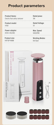 Foot Care Tool 2-in-1 Foot Hand Electric Care Tools Polish Smooth Toenails Electric Callus Remover Pedicure File Foot Scrubber