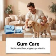 Natural Pet Oral Care Powder for Dog Teeth Cleaning to Freshen Breath and Soothe Gums with Probiotics for Gut Health Pet Clean