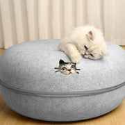 Interactive Round Small Cat Tunnel Nest Felt Kittens Bed House Scratcher Cat Donut Sleeping Pet Toy for Cats