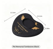 G22 Handmade Pet Memorial Tombstone with Photo Frame Heart Paw Print Portable Grave Marker for Dog Cat Outdoor memorials Gift
