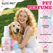 Pet Perfume Spray Rainbow Cotton Candy Scent Long Lasting Deodorizing Pet Safe Odor Neutralizing for Dogs and Cats Grooming