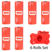 Disposable Pet Poop Bags Dog Poop Bag Bone Dispenser with Leash Clip Puppy Dog Products Supplies 5Roll(75Pcs) Bags