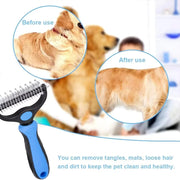 Pet Grooming Brush Comb,Dual-Sided Professional Deshedding Brush for Cats and Dogs ,Pet Brush for Removing Tangles and Knots