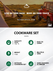 Camping Tableware Outdoor Cookware Set Pots Tourist kettle coffee cup filte Kitchen Equipment Gear Utensils Hiking Picnic Travel