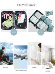 6/8Pcs Set Travel Bag Organizer Clothes Luggage Travel Organizer Blanket Shoes Organizers Bag Suitcase Pouch Packing Cubes
