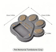 G22 Handmade Pet Memorial Tombstone with Photo Frame Heart Paw Print Portable Grave Marker for Dog Cat Outdoor memorials Gift