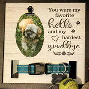 Pet Memorial Frame with Collar Holder Wooden Pet Picture Frame Loss of Dog Sympathy Gift Tabletop Decor Cat Dog Passing Away