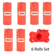 Disposable Pet Poop Bags Dog Poop Bag Bone Dispenser with Leash Clip Puppy Dog Products Supplies 5Roll(75Pcs) Bags