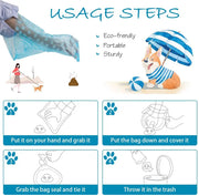 Disposable Pet Poop Bags Dog Poop Bag Bone Dispenser with Leash Clip Puppy Dog Products Supplies 5Roll(75Pcs) Bags