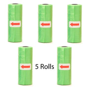 Disposable Pet Poop Bags Dog Poop Bag Bone Dispenser with Leash Clip Puppy Dog Products Supplies 5Roll(75Pcs) Bags
