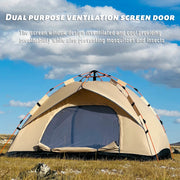 PAKICETUS 2-4 Person Automatic Pop Up Camping Tent, Instant Quick Setup Portable Windproof Tent, Lightweight Backpacking Shelter for Outdoor Travel Hiking Picnic