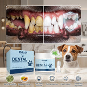 Natural Pet Oral Care Powder for Dog Teeth Cleaning to Freshen Breath and Soothe Gums with Probiotics for Gut Health Pet Clean
