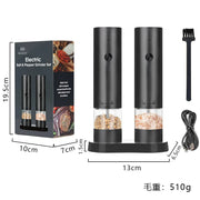 USB Electric Automatic Mill Pepper And Salt Grinder With LED Light Adjustable Coarseness Partner Grinders Kitchen Cooking Tool