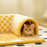 Cat Nest Tunnel Maze Digging Hole Cat Bed Warm for Autumn Winter Suitable All Seasons Removable Washable Pet Winter Blanket