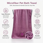 Microfiber Pet Absorbent Towels – Super Absorbent & Soft, No Deformation, Essential for Pet Bathing