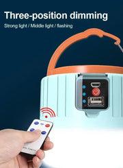 Portable Solar Camping Light Power Bank LED Lanterns With Remote Control Waterproof Outdoor Tent Light Rechargeable Flashlight ﻿