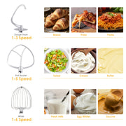 BioloMix Kitchen Food Stand Mixer, Blender, Quiet Motor, Cream Egg Whisk, Whip Dough Kneader, 6-Speed, 1200 W, 6 L, DC
