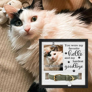 Pet Memorial Frame with Collar Holder Wooden Pet Picture Frame Loss of Dog Sympathy Gift Tabletop Decor Cat Dog Passing Away
