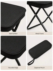 Portable Black Folding Camping Chair (Includes Storage Bag)-A Lightweight, Compact Travel Chair Featuring A Sturdy X-Frame