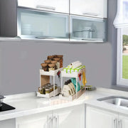 Double-Layer Pull-Out Kitchen Storage Rack, Non-Slip and Stable, Multifunctional Storage Box with Five Hooks, Under-Sink Brush Holder, Double-Layer Drawer Storage Rack, Suitable for Kitchen and Bathroom Countertop Sink Storag