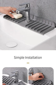 Silicone Faucet Mat Dish Soap Sponge Holder Sink Kitchen Countertop Drying Mat Bathroom Kitchen Sink Splash Guard Drain Pad