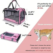 Airline-Approved Medium-Sized Soft-Sided Pet Carriers For Cats And Small Dogs - Durable, Breathable, Foldable Travel Bags With P