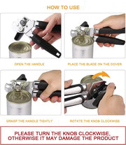 Premium Stainless Steel Professional Multi-Tool Can/Tin Cutter Bottle Opener with Ergonomic Grip Kitchen Gadget