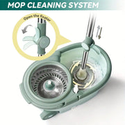 360 Spin Mop And Bucket System Modern Minimalist Green Bucket Stainless Steel Wringer 61 Inch Stainless Steel Handle 2 Microfiber Refills Floor Mop With Wheels Soap Dispenser For Hardwood Tile Floor Spring Cleaning Gift