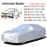 Car Cover Protection Outdoor Exterior Sun Snow UV Winter Summer SUV Sedan Auto Sunshade Dustproof Waterproof Black Silver