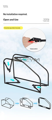 Portable Pet Trolley Case, Fashionable Detachable Dog Trolley Case, Foldable Pet Bag Cat Travel Carrier Bag