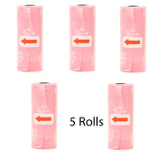 Disposable Pet Poop Bags Dog Poop Bag Bone Dispenser with Leash Clip Puppy Dog Products Supplies 5Roll(75Pcs) Bags
