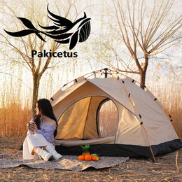 PAKICETUS 2-4 Person Automatic Pop Up Camping Tent, Instant Quick Setup Portable Windproof Tent, Lightweight Backpacking Shelter for Outdoor Travel Hiking Picnic