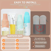 Travel Bottle Covers, Silicone Travel Container Toiletry Covers Lock Travel Accessories, For Shampoo Conditioner Washing Bottles